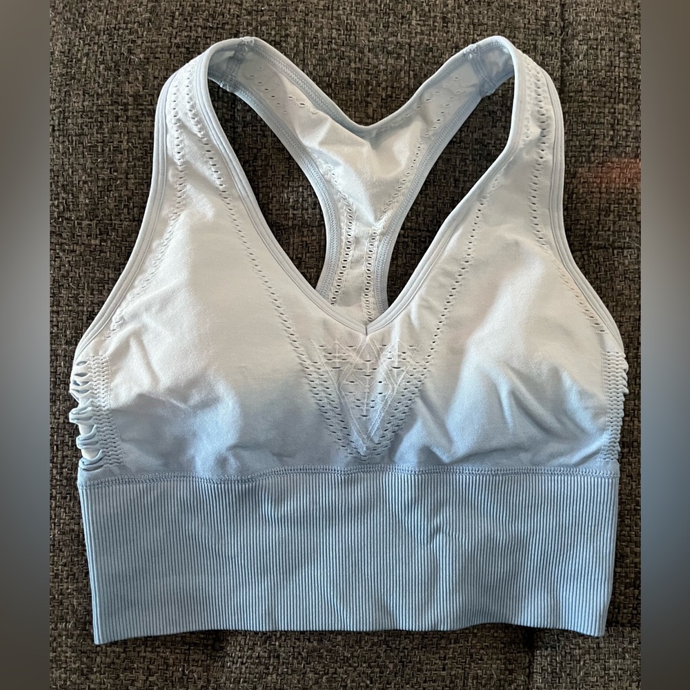 PINK Sport-Slightly Used- sports bra-blue ombre color with razor back-Size Small